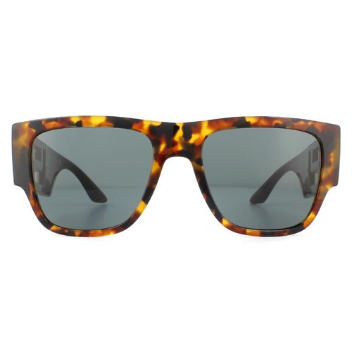 Rectangle Havana Dark Grey Sunglasses - - One Size - Versace - Modalova