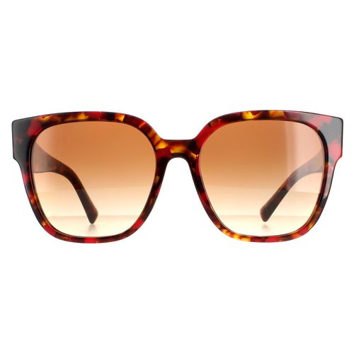 Womens Square Red Havana Gradient VA4111 Sunglasses - One Size - Valentino - Modalova