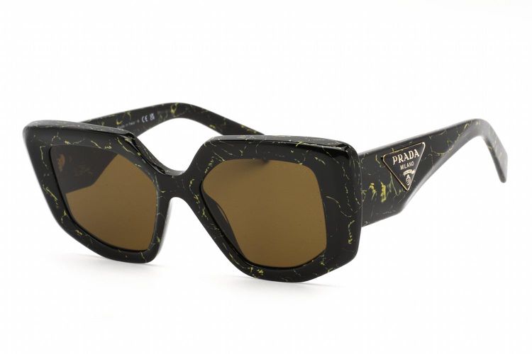 Womens 0PR 14ZS Sunglasses Yellow Marble / Dark Brown - One Size - NastyGal UK (+IE) - Modalova