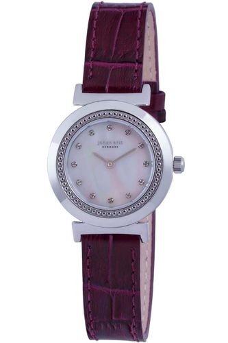 Womens Djursland MOP dial with Swarovski crystal indices, leather crocodile pattern top Strap Watch - - One Size - NastyGal UK (+IE) - Modalova