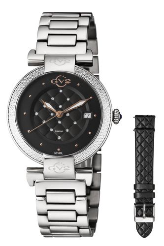 Womens Berletta Black Dial 1500.7 Stainless Steel Swiss Quartz Watch - - One Size - GV2 - Modalova