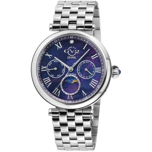 Womens Florence Blue Mother of Pearl Dial 12512 Diamond Swiss Quartz Watch - - One Size - GV2 - Modalova