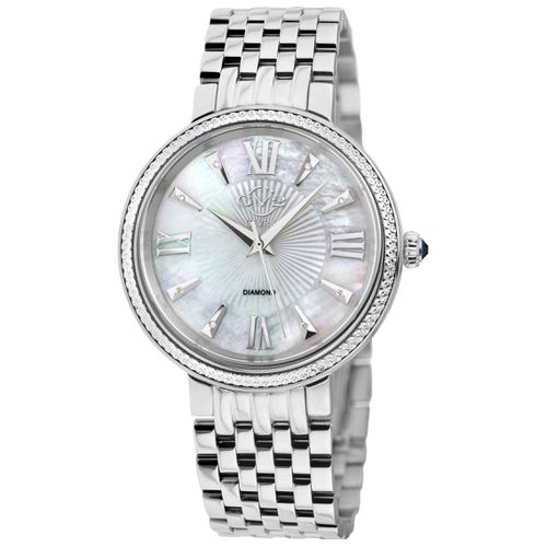Womens Genoa White MOP Dial, Stainless Steel Diamond Swiss Quartz Watch - - One Size - NastyGal UK (+IE) - Modalova