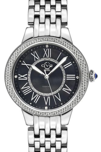 Womens Astor II Black Dial Stainless Steel Swiss Quartz Diamond Watch - - One Size - GV2 - Modalova
