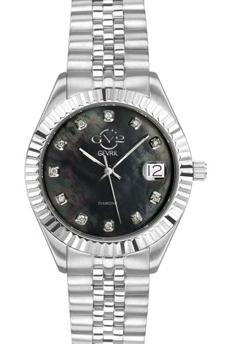 Womens Naples Black Dial Steel 12407 Swiss Quartz Diamond Watch - - One Size - GV2 - Modalova