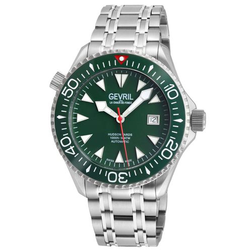 Hudson Yards Swiss Automatic SW200 green dial Stainless steel watch - - One Size - Gevril - Modalova