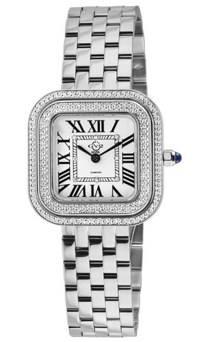 Womens Bellagio Swiss Made Quartz Diamond Silver-White Dial, 316L Stainless Steel Watch - - One Size - GV2 - Modalova