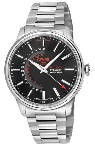 Guggenheim Automatic 316L Stainless Steel Black Dial, 316L Stainless Steel Satin and Polished Bracelet. - - One Size - Gevril - Modalova