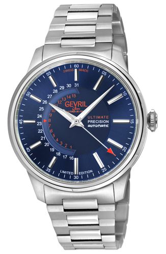 Guggenheim Automatic 316L Stainless Steel Blue Dial, 316L Stainless Steel Satin and Polished Bracelet. - - One Size - Gevril - Modalova