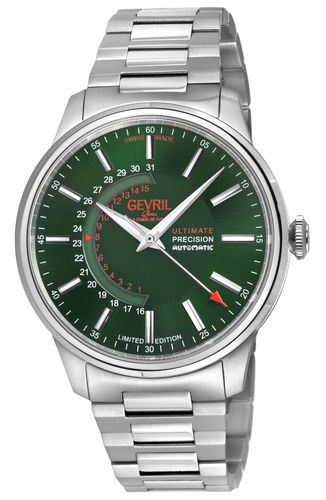 Guggenheim Automatic 316L Stainless Steel Green Dial, 316L Stainless Steel Satin and Polished Bracelet. - - One Size - Gevril - Modalova