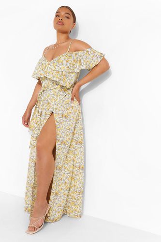 Womens Plus Woven Floral Cold Shoulder Maxi Dress - - 26 - boohoo - Modalova