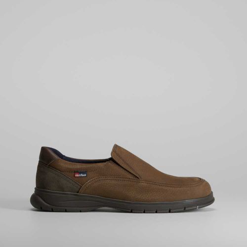 Zapato slip on casual camel de piel - Talla: 40 - Comfeet - Modalova