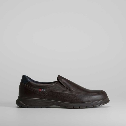 Zapato slip on casual marrón de piel - Talla: 41 - Comfeet - Modalova