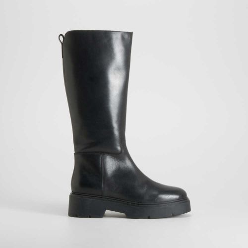 Bota alta chunky piel negra - Talla: 38 - Fosco - Modalova