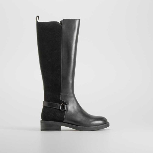 Bota plana piel negra - Talla: 37 - Fosco - Modalova