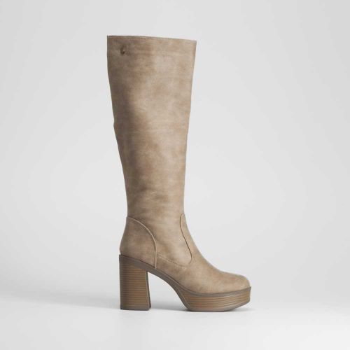 Bota alta de tacón con plataforma marrón - Talla: 41 - NYC - Modalova