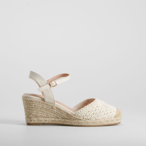 Sandalia de yute de cuña macrame PICCOLA PIU - Talla: 39 - PiccoIa Piu - Modalova