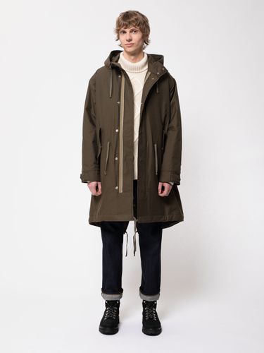 Kajjan Waxed Parka Olive Men's Organic Jackets X Small Sustainable Clothing - Nudie Jeans - Modalova