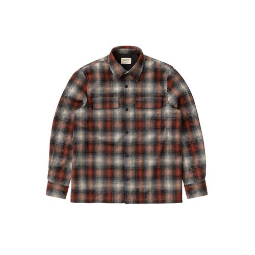 Sten Shadow Check Wool Poppy Men's Organic Shirts X Small Sustainable Clothing - Nudie Jeans - Modalova