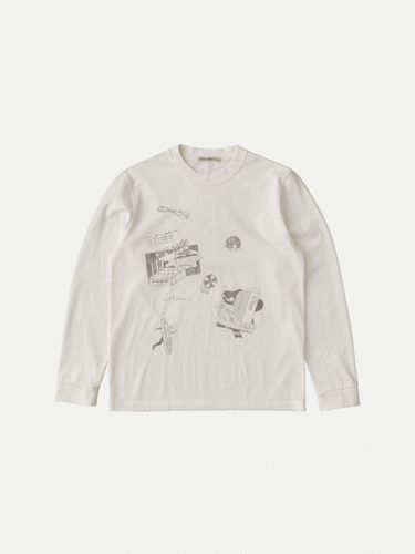 Long Sleeve Printed Rebirth Chalk Organic T-shirts X Small Sustainable Clothing - Nudie Jeans - Modalova