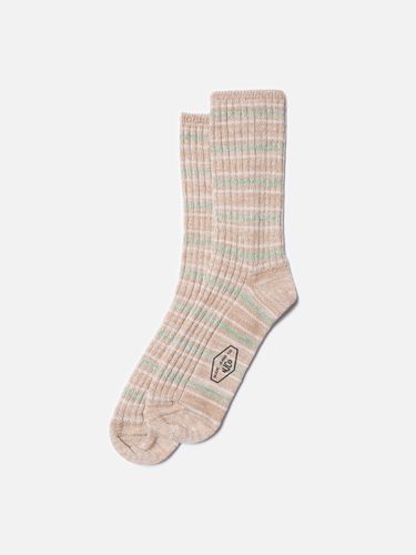 Chunky Sock Allover Stripe Beigemelange Men's Organic Socks One Size Sustainable Clothing - Nudie Jeans - Modalova