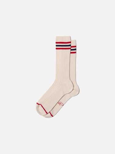 Women Tennis Socks Retro Offwhite/Red Women's Organic One Size Sustainable Clothing - Nudie Jeans - Modalova