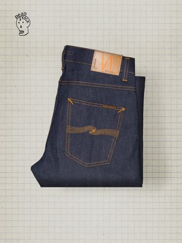 Grim Tim Dry Deadstock 7 Mid Waist Slim Fit Men's Organic Jeans W29/L30 Sustainable Denim - Nudie Jeans - Modalova