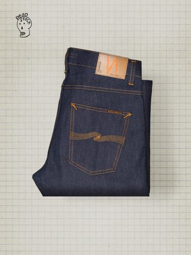 Grim Tim Dry Deadstock 7 Mid Waist Slim Fit Men's Organic Jeans W38/L32 Sustainable Denim - Nudie Jeans - Modalova