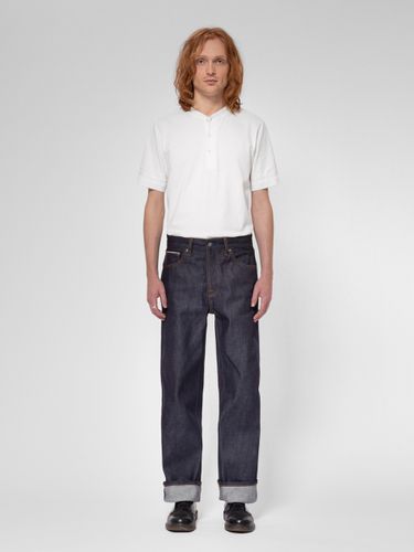 Short Sleeve Henley T-Shirt Ecru Men's Organic T-shirts Medium Sustainable Clothing - Nudie Jeans - Modalova