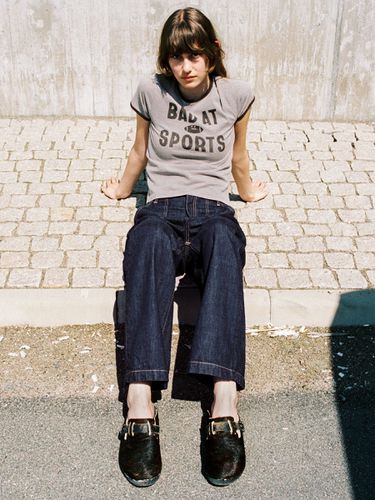 Eve Bad At Sport T-Shirt Beigemelange Women's Organic T-shirts X Small Sustainable Clothing - Nudie Jeans - Modalova