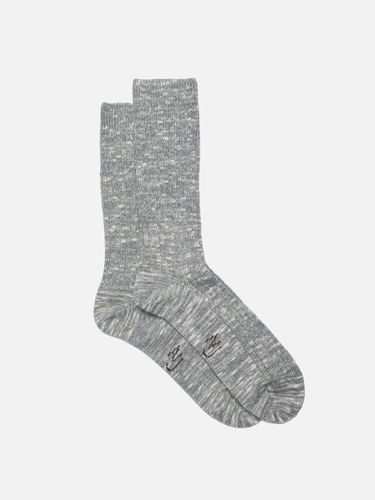 Rasmusson Mens Rib Slub Sock Greymelange Men's Organic Socks One Size Sustainable Clothing - Nudie Jeans - Modalova