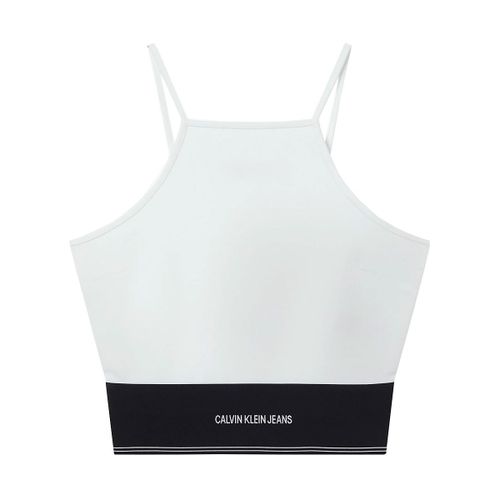 T-shirt Top court à bretelles Calvin Klein ref 52628 White - Calvin Klein Jeans - Modalova