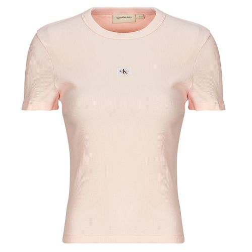 T-shirt WOVEN LABEL RIB FITTED TEE - Calvin Klein Jeans - Modalova