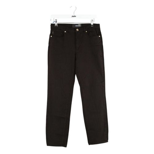 Jeans Jean droit en coton noir - Moschino - Modalova