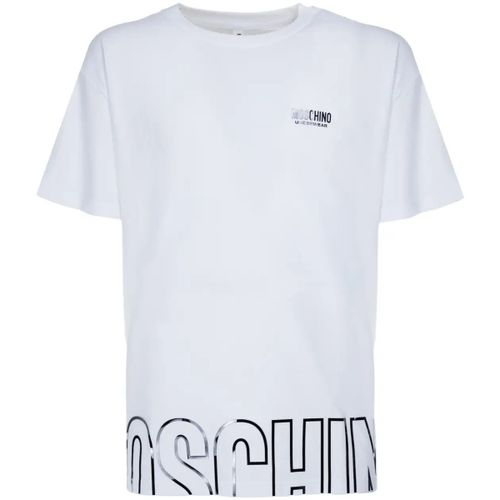 T-shirt t-shirt blanc imprimé noir - Moschino - Modalova