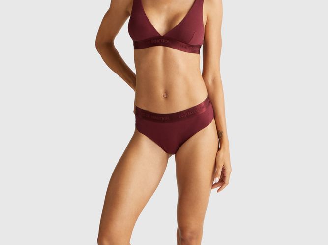 Benetton, Slip Taille Haute En Coton Stretch, Taille: L, Bordeaux - United Colors of Benetton - Modalova