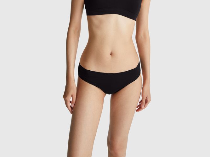 Benetton, Slip Basique En Coton Extensible, Taille: L, Noir - United Colors of Benetton - Modalova