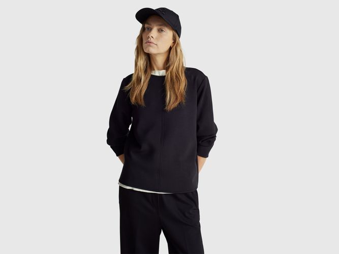 Benetton, T-shirt En Modal Extensible, Taille: L, Noir - United Colors of Benetton - Modalova