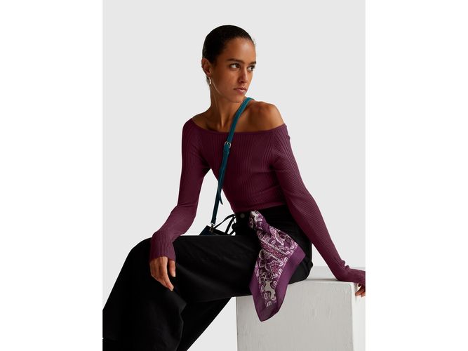 Benetton, Écharpe Avec Imprimé Bandana, Taille: OS, Prune - United Colors of Benetton - Modalova