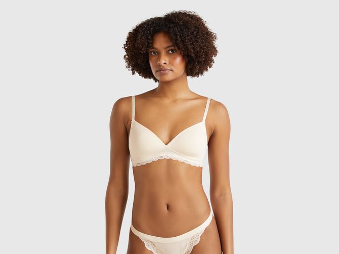 Benetton, Soutien-gorge Rembourré En Modal Extensible, Crème - United Colors of Benetton - Modalova