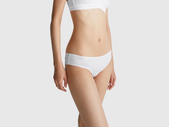 Benetton, Slip Basique En Coton Extensible, Taille: L, Blanc - United Colors of Benetton - Modalova