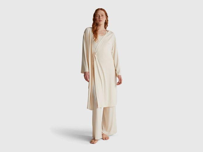 Benetton, Robe De Chambre En Mélange De Viscose Extensible, Taille: M, - United Colors of Benetton - Modalova