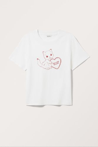 T-Shirt Mit Grafikdruck - Weiß - Monki - Modalova