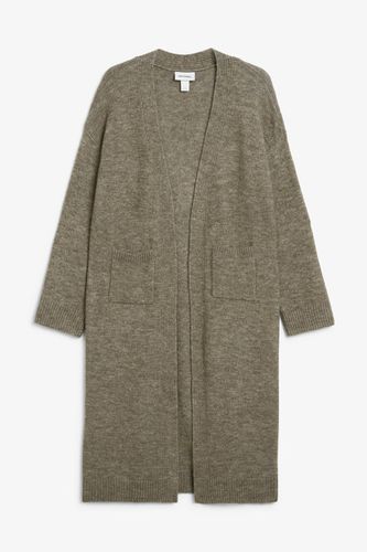 Lange, Weiche Strickjacke - Grau - Monki - Modalova