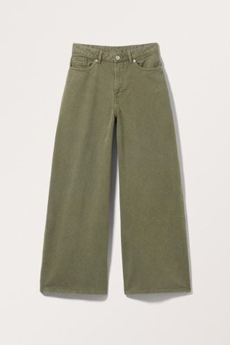 Weite Twill-Hose Mit Normaler Taille - Grün - Monki - Modalova