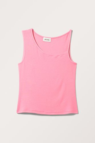 Geripptes, Asymmetrisches Tanktop - Rosa - Monki - Modalova