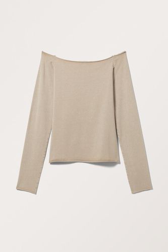 Schmales, Schulterfreies Langarm-Top - Beige - Monki - Modalova