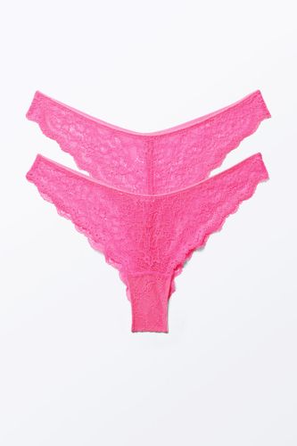 Brazilian Slips Aus Spitze, 2Er-Pack - Rosa - Monki - Modalova