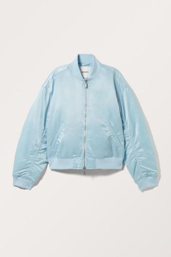 Lässige Bomberjacke Aus Satin - Blau - Monki - Modalova