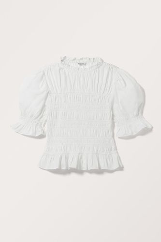 Smock-Top Mit Puffärmeln - Weiß - Monki - Modalova